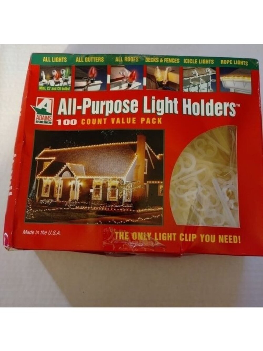 ALL-PURPOSE LIGHT HOLDERS-VALUE PACK-CHRISTMAS LIGHTS*